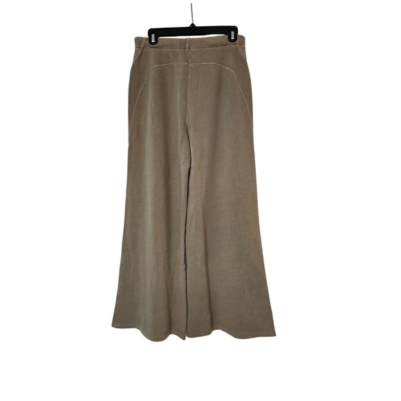 Zara 100% Cotton Washed Effect Oversized Wide Leg Sweatpants Beige Size S NWT - Picture 2 of 5